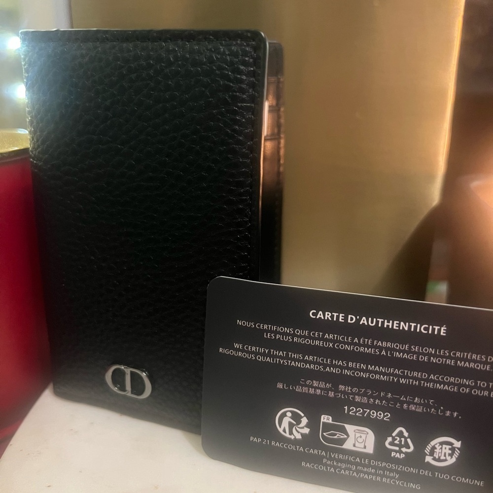 Christian Dior CD Logo Card Holder Black With Dust Bag (GWP)